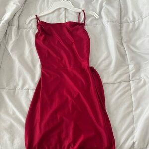 Windsor Red Spaghetti Strap Slip Mini Dress
